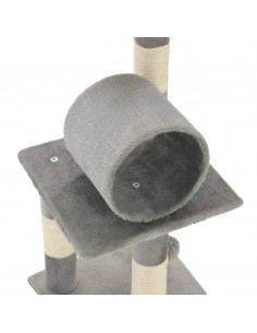 Albero per Gatti con Tiragraffi in Sisal 65 cm Grigio