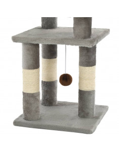 Albero per Gatti con Tiragraffi in Sisal 65 cm Grigio