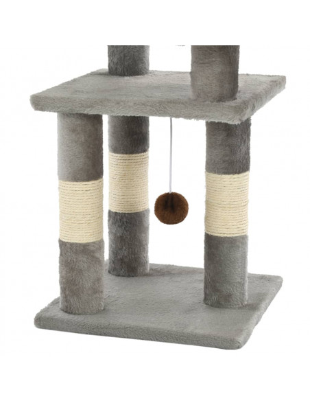 Albero per Gatti con Tiragraffi in Sisal 65 cm Grigio