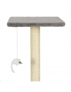 Albero per Gatti con Tiragraffi in Sisal 95 cm Grigio