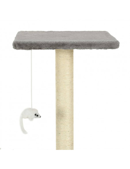 Albero per Gatti con Tiragraffi in Sisal 95 cm Grigio