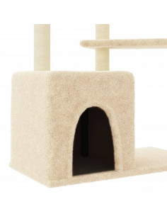 Albero per Gatti con Tiragraffi in Sisal Crema 107,5 cm