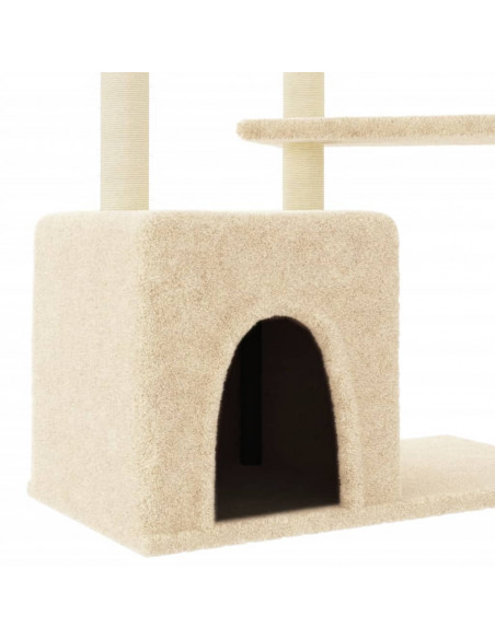 Albero per Gatti con Tiragraffi in Sisal Crema 107,5 cm