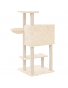 Albero per Gatti con Tiragraffi in Sisal Crema 108,5 cm