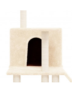 Albero per Gatti con Tiragraffi in Sisal Crema 109 cm