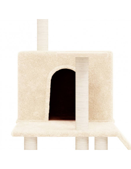 Albero per Gatti con Tiragraffi in Sisal Crema 109 cm
