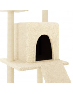 Albero per Gatti con Tiragraffi in Sisal Crema 110 cm