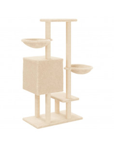 Albero per Gatti con Tiragraffi in Sisal Crema 117 cm