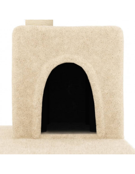 Albero per Gatti con Tiragraffi in Sisal Crema 123 cm