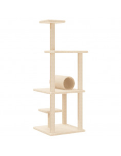 Albero per Gatti con Tiragraffi in Sisal Crema 136 cm