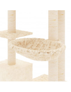 Albero per Gatti con Tiragraffi in Sisal Crema 142 cm