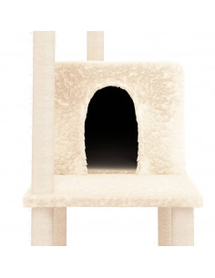 Albero per Gatti con Tiragraffi in Sisal Crema 144,5 cm