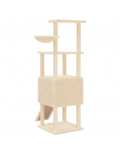 Albero per Gatti con Tiragraffi in Sisal Crema 153 cm