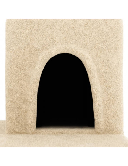 Albero per Gatti con Tiragraffi in Sisal Crema 154 cm