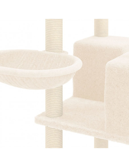 Albero per Gatti con Tiragraffi in Sisal Crema 167 cm