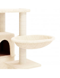 Albero per Gatti con Tiragraffi in Sisal Crema 175 cm