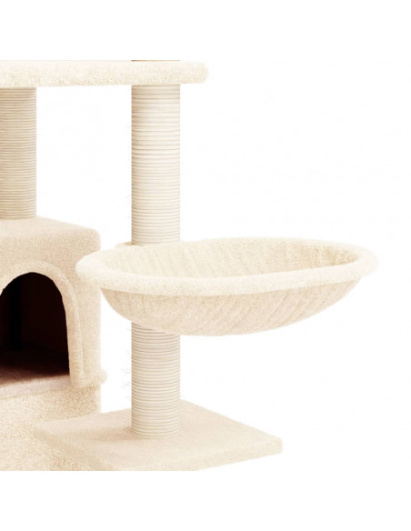 Albero per Gatti con Tiragraffi in Sisal Crema 175 cm