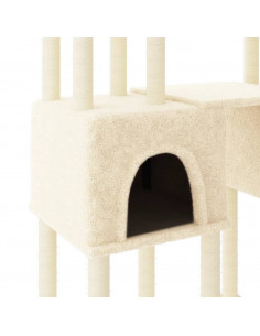 Albero per Gatti con Tiragraffi in Sisal Crema 199 cm