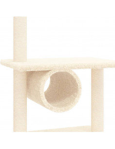 Albero per Gatti con Tiragraffi in Sisal Crema 279 cm