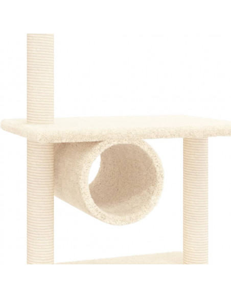 Albero per Gatti con Tiragraffi in Sisal Crema 279 cm