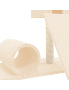 Albero per Gatti con Tiragraffi in Sisal Crema 59 cm