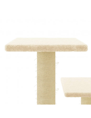 Albero per Gatti con Tiragraffi in Sisal Crema 61 cm
