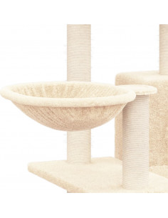 Albero per Gatti con Tiragraffi in Sisal Crema 82 cm