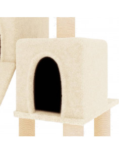 Albero per Gatti con Tiragraffi in Sisal Crema 82 cm