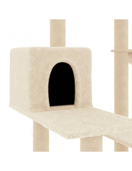 Albero per Gatti con Tiragraffi in Sisal Crema 82,5 cm