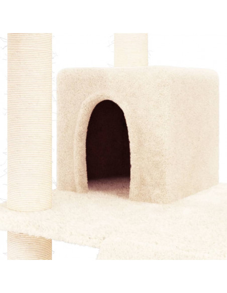 Albero per Gatti con Tiragraffi in Sisal Crema 83 cm