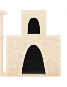 Albero per Gatti con Tiragraffi in Sisal Crema 83 cm