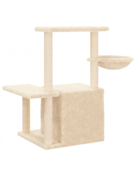 Albero per Gatti con Tiragraffi in Sisal Crema 83 cm