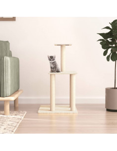 Albero per Gatti con Tiragraffi in Sisal Crema 85,5 cm