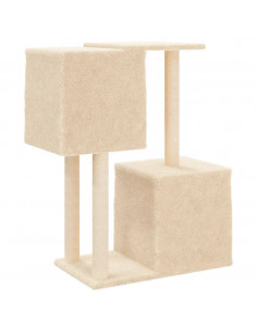 Albero per Gatti con Tiragraffi in Sisal Crema 86 cm