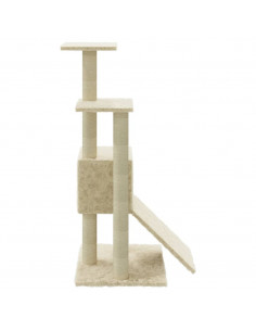 Albero per Gatti con Tiragraffi in Sisal Crema 92 cm