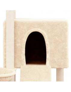 Albero per Gatti con Tiragraffi in Sisal Crema 96 cm