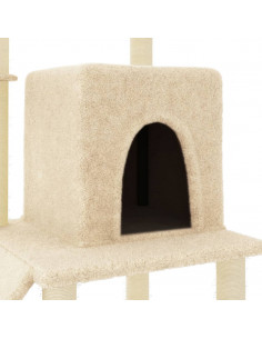 Albero per Gatti con Tiragraffi in Sisal Crema 96,5 cm