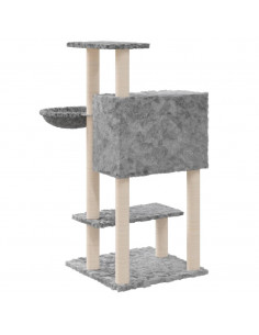 Albero per Gatti con Tiragraffi in Sisal Grigio Chiaro 108,5 cm