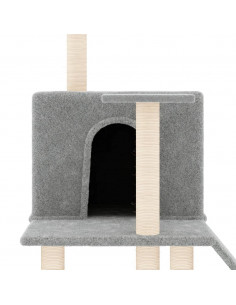 Albero per Gatti con Tiragraffi in Sisal Grigio Chiaro 109 cm