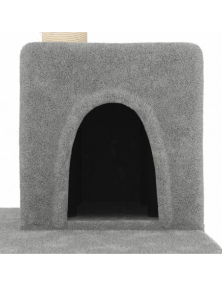 Albero per Gatti con Tiragraffi in Sisal Grigio Chiaro 123 cm