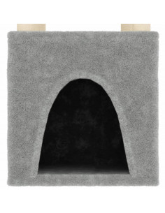 Albero per Gatti con Tiragraffi in Sisal Grigio Chiaro 147 cm
