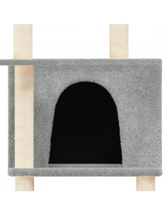 Albero per Gatti con Tiragraffi in Sisal Grigio Chiaro 166 cm