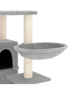 Albero per Gatti con Tiragraffi in Sisal Grigio Chiaro 175 cm