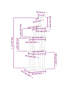 Albero per Gatti con Tiragraffi in Sisal Grigio Chiaro 183 cm