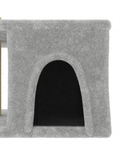 Albero per Gatti con Tiragraffi in Sisal Grigio Chiaro 48 cm