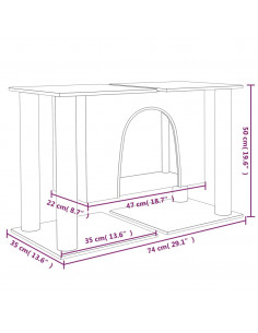 Albero per Gatti con Tiragraffi in Sisal Grigio Chiaro 50 cm