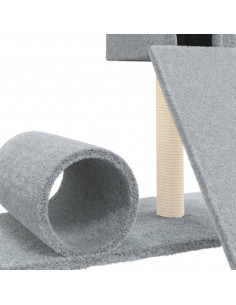 Albero per Gatti con Tiragraffi in Sisal Grigio Chiaro 59 cm