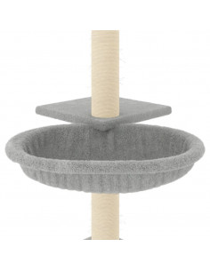 Albero per Gatti con Tiragraffi in Sisal Grigio Chiaro 72 cm
