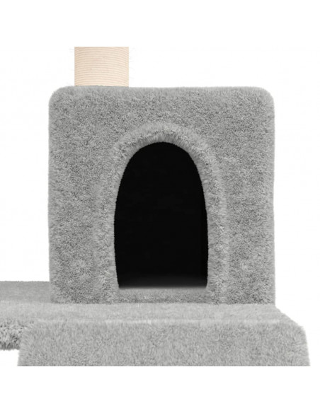 Albero per Gatti con Tiragraffi in Sisal Grigio Chiaro 82 cm