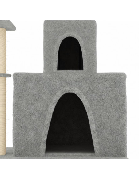 Albero per Gatti con Tiragraffi in Sisal Grigio Chiaro 83 cm